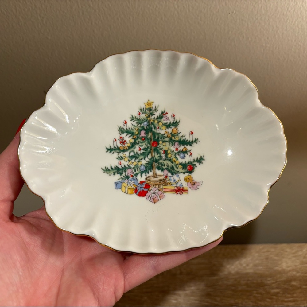 Vintage Lefton Christmas tree dish